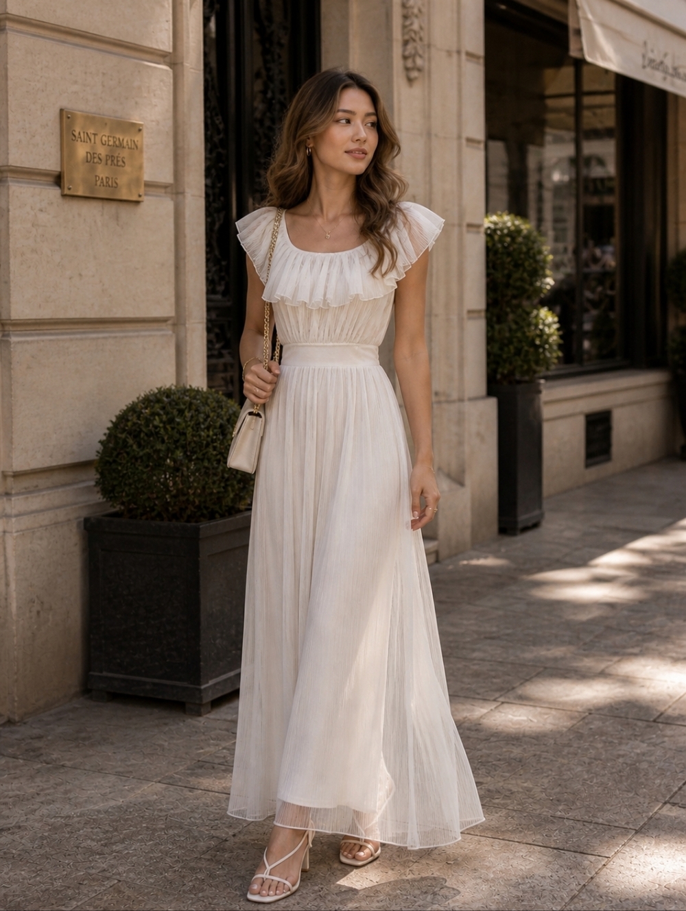 Vintage White Sheer Maxi Dress Cottagecore Fairycore Boho Bridal Romantic Accord